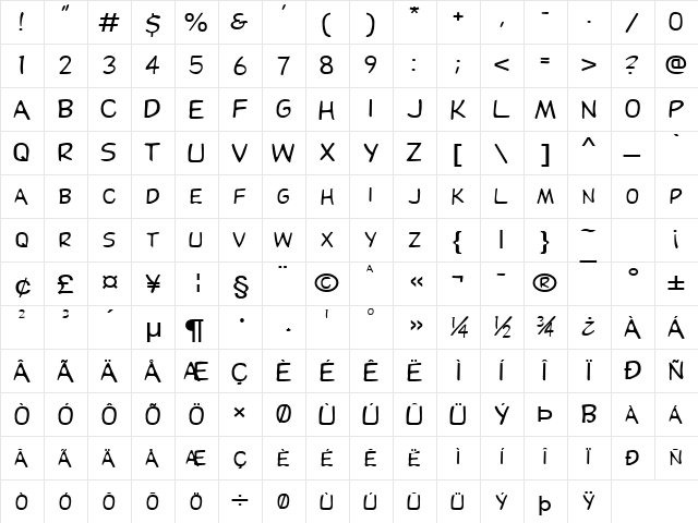 Elizabeth-Extended Normal  glyph index