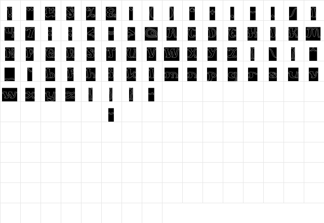 Everlasting Song-Hollow-Inverse Regular  glyph index