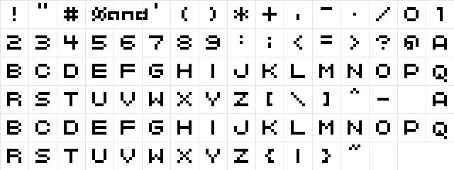 AddMBitmap06 Regular  glyph index