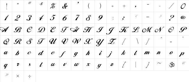 Mangrio-Aziz_Point-PJG Regular  glyph index