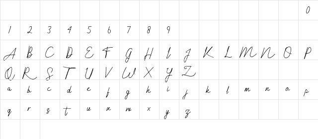 Sallmira Regular  glyph index