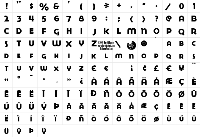 GoyaHeavy Regular  glyph index