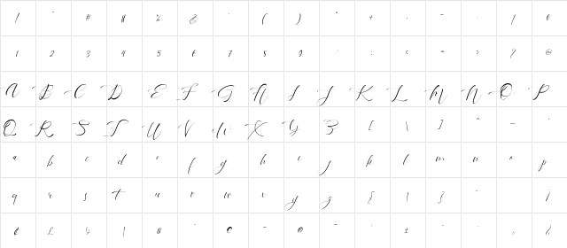 Pandora Regular  glyph index