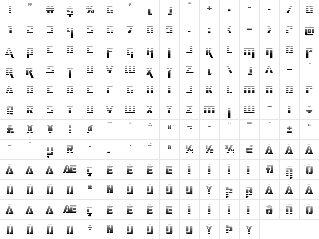 Deceptibots Gradient Regular  glyph index