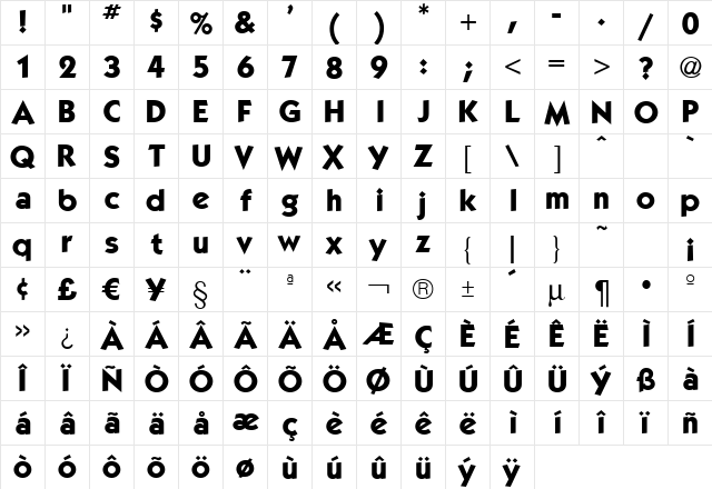 Kabel Bd Normal  glyph index