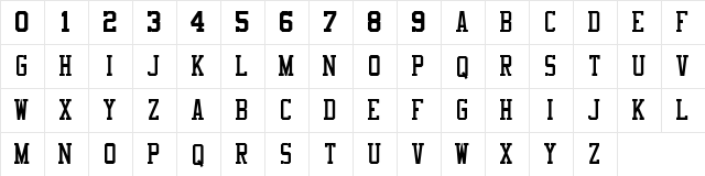 Varsity Classic Serif A Regular  glyph index