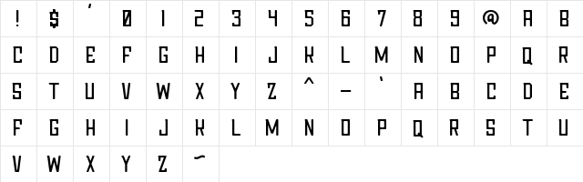 Chapter 76 Demo Regular  glyph index