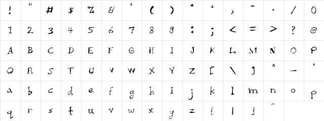 Critical Regular  glyph index