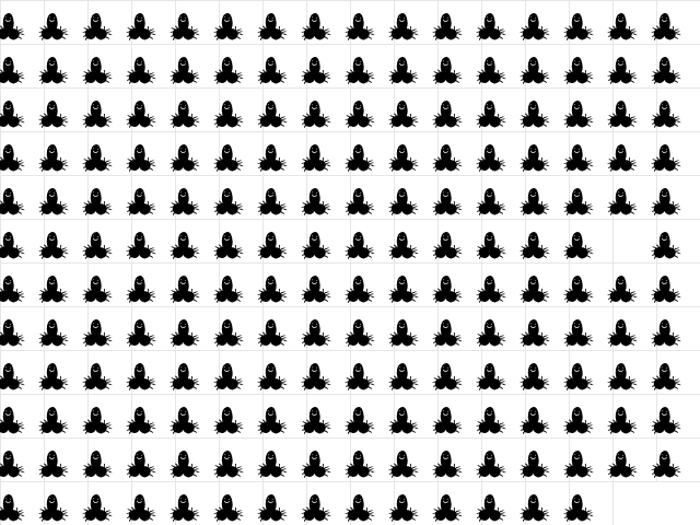 CHUJOWY.ttf Regular  glyph index