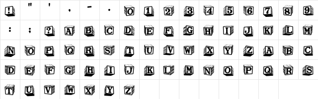 BabyBlocks Regular  glyph index