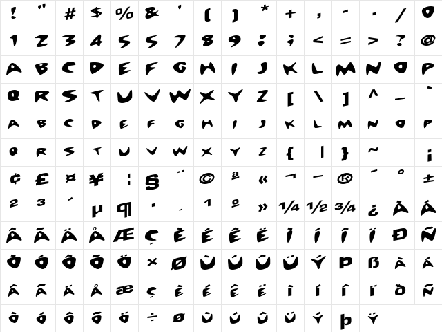 Path Regular  glyph index