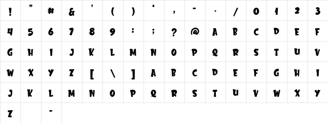 Chester Network Regular  glyph index