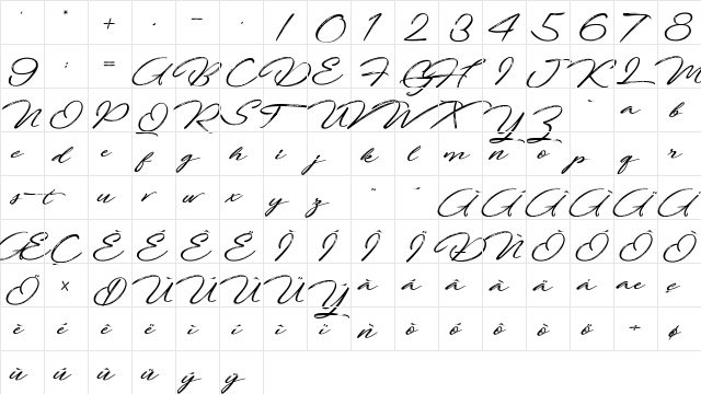 Fortunates December Regular  glyph index