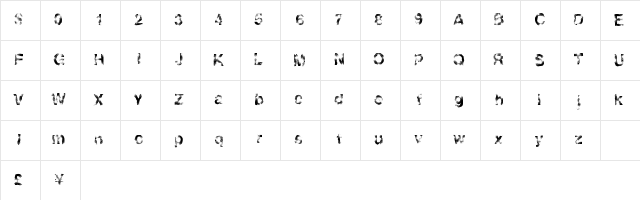 GoldenLights Regular  glyph index