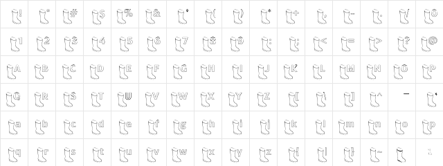 OldBootHollow Regular  glyph index