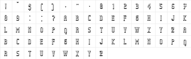 Beholder Outline Regular  glyph index