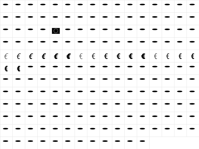 Dax Euro  glyph index