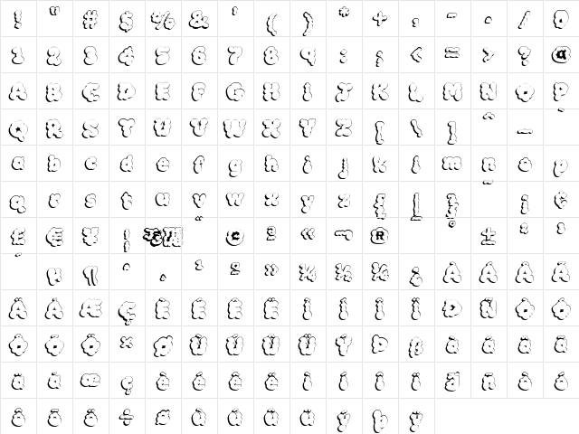 McKloud Shadow Regular  glyph index