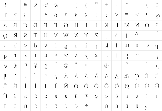DecoderRingSSK Regular  glyph index
