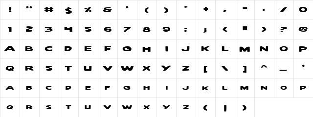 Quartermain Expanded Expanded  glyph index
