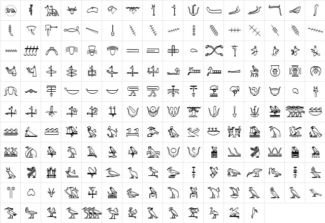 GlyphExtLibW Bold  glyph index