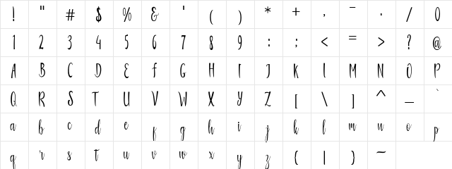 Amirul Free Regular  glyph index