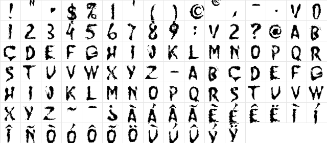 JUMP BURN IP Regular  glyph index