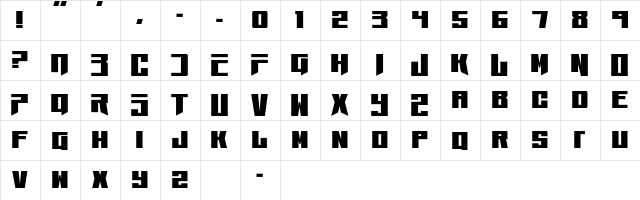 Paper Planets Regular  glyph index