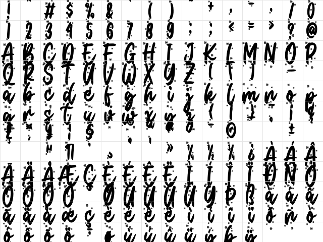 Christmas Present Snow Regular  glyph index