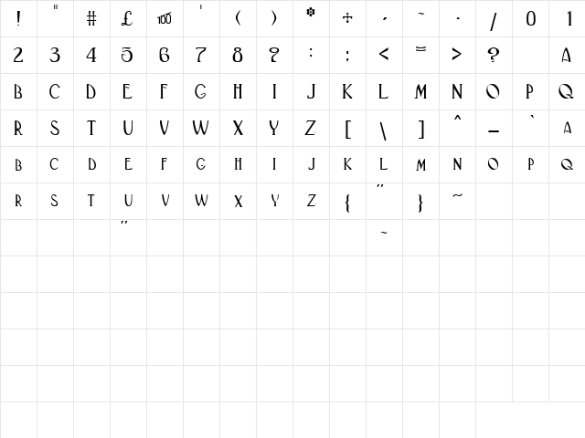 PoimenSCapsSSK Regular  glyph index