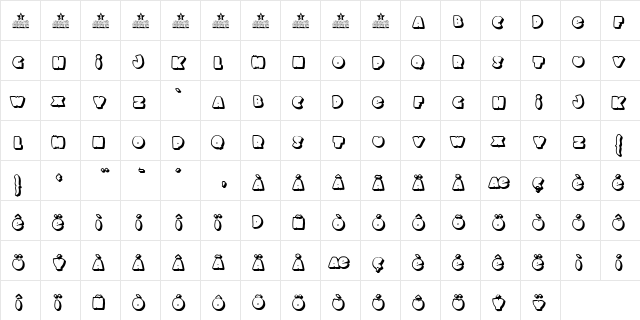 SCHOOL DAYS 2 PERSONAL USE Regular  glyph index