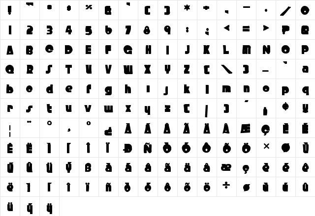 Crystal Radio Kit Ink Regular  glyph index