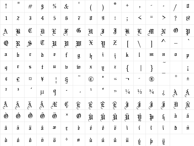 UVN Dam Cuoi Hep Regular  glyph index