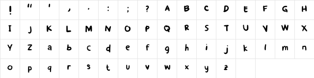 Cha Regular  glyph index