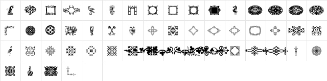 DBL MedievalDesign Regular  glyph index