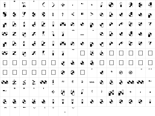 New_3 Normal  glyph index