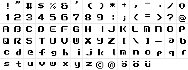 Liquid Kidz Regular  glyph index