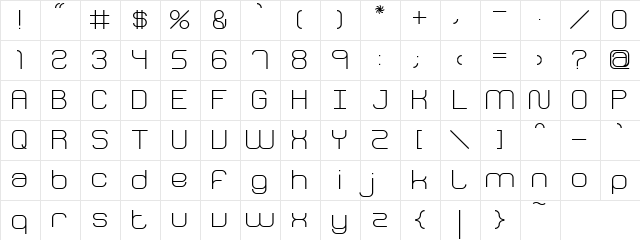 Fh_Perception Regular  glyph index