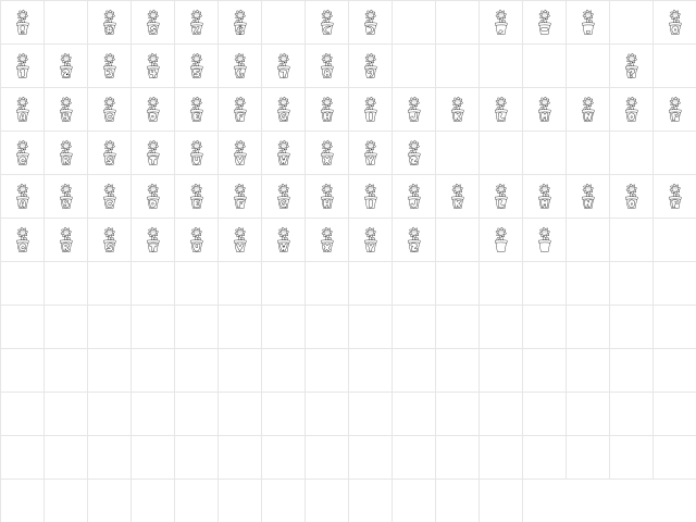 LD Sunflower Regular  glyph index