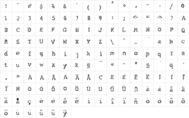 F2FAlRetto LT Std Regular  glyph index