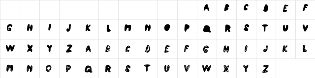 Atchy Regular  glyph index