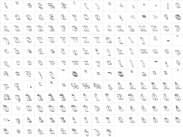 FZ ROMAN 35 HOLLOW LEFTY Normal  glyph index