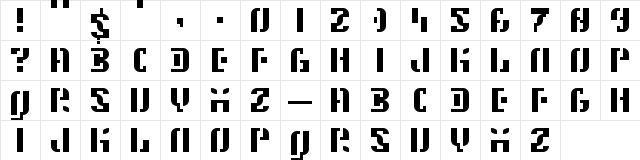 5Space Station Regular  glyph index
