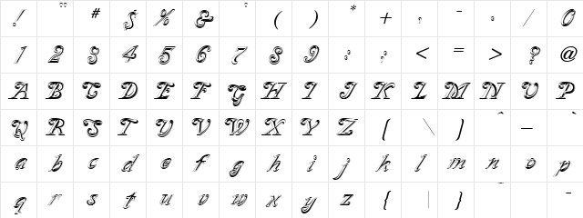 Berkley Regular  glyph index