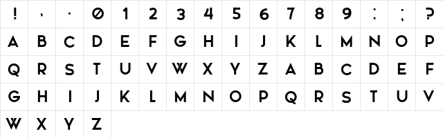 Ministro Regular  glyph index