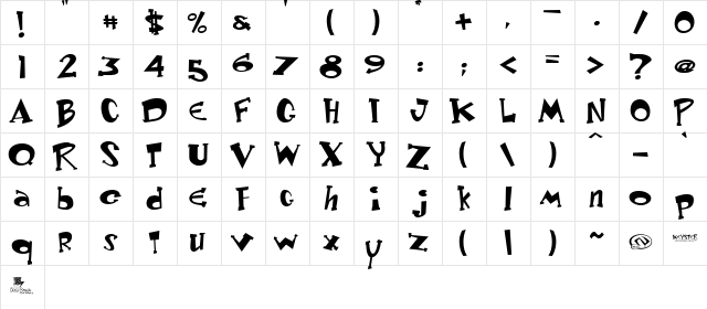 Keyster Regular  glyph index