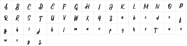 Thrucy FREE Regular  glyph index