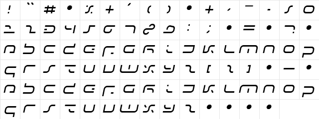 IJ19 90 12 Regular  glyph index