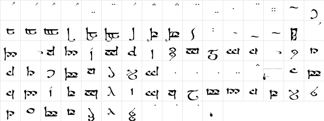 Moroma Regular  glyph index