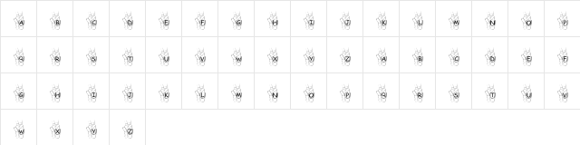 pf_ballet slippers Regular  glyph index